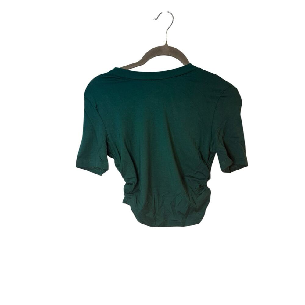 Halara Crop Top XS Green Short Sleeve Stretch Athleisure Soft Lightweight